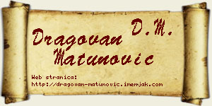 Dragovan Matunović vizit kartica